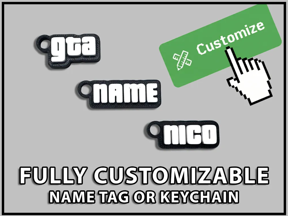 Custom Font Keychain / Name Tag